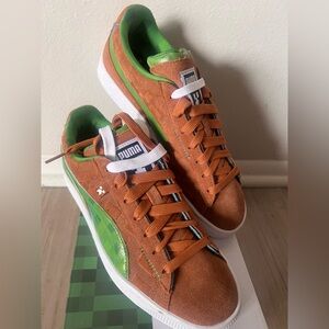 Puma Kids Orange and Green Sneakers